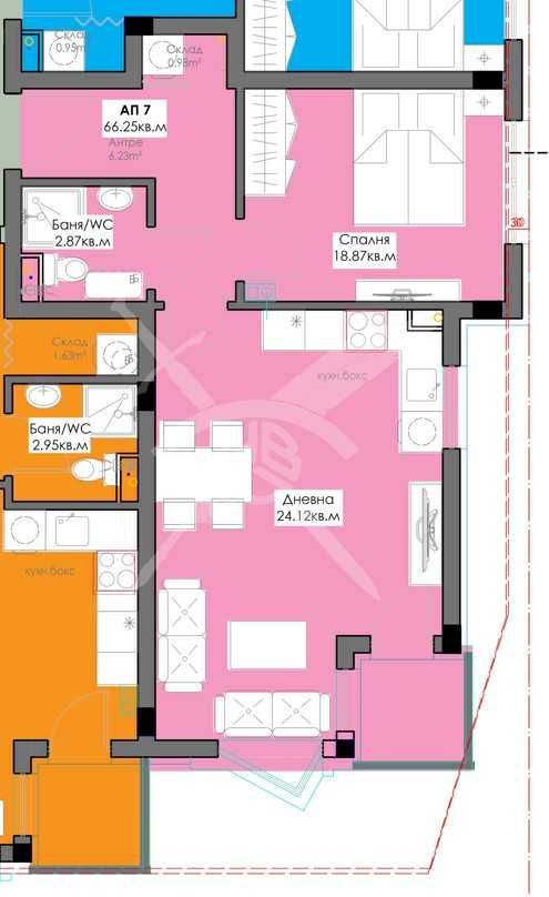Двустаен апартамент в Бургас, Крайморие - 66 кв.м за 1305 €/кв.м - Снимка #1