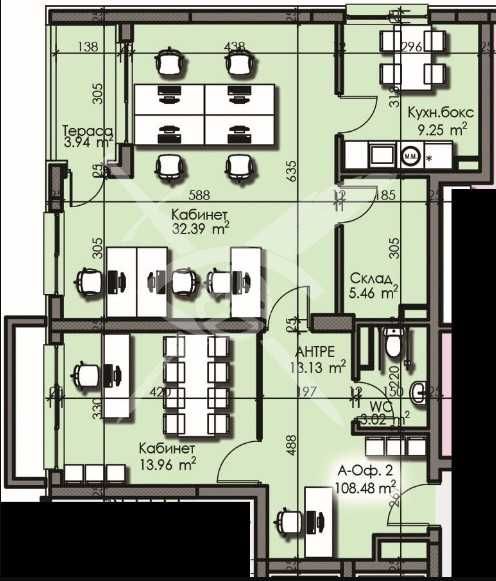 Офис в Бургас, Изгрев - 108 кв.м за 1206 €/кв.м - Снимка #1