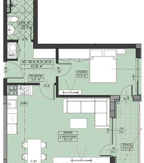 Двустаен апартамент в Пловдив, Христо Смирненски - 74 кв.м за 1149 €/кв.м - Снимка #1