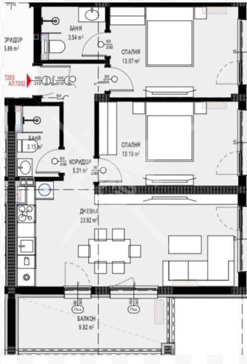Тристаен апартамент в к.к. Слънчев бряг - 96 кв.м за 1042 €/кв.м - Снимка #1