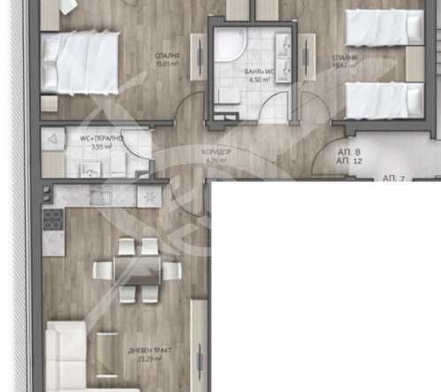 Тристаен апартамент в Варна, Погреби - 106 кв.м за 1347 €/кв.м - Снимка #1