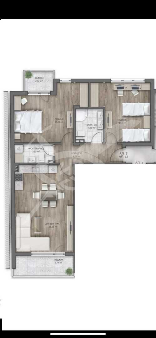 Тристаен апартамент в Варна, Погреби - 106 кв.м за 1347 €/кв.м - Снимка #1