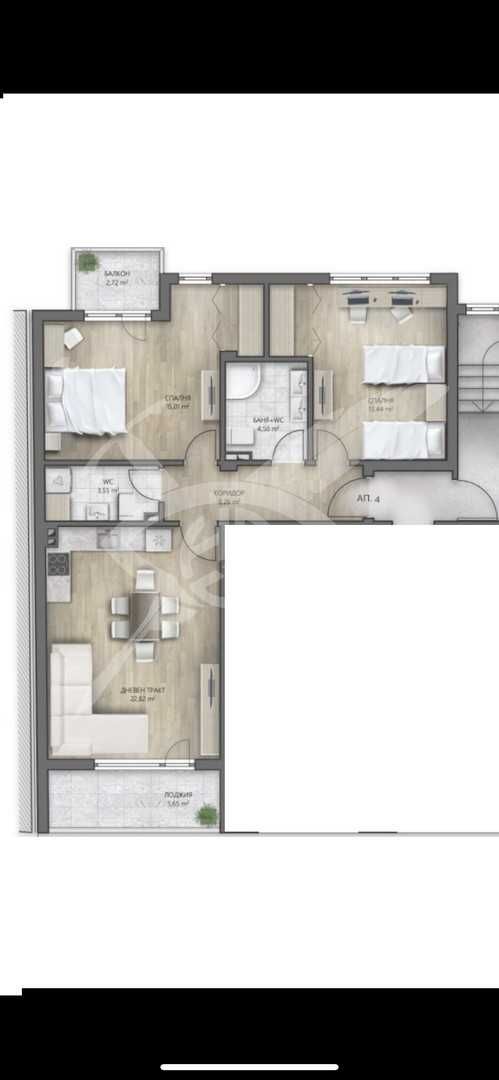 Тристаен апартамент в Варна, Погреби - 103 кв.м за 1296 €/кв.м - Снимка #1