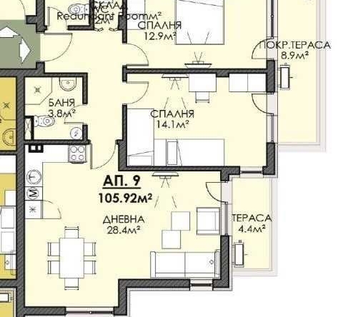 Тристаен апартамент в Бургас, Меден рудник - зона В - 106 кв.м за 980 €/кв.м - Снимка #1