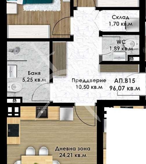 Тристаен апартамент в Пловдив, Остромила - 111 кв.м за 865 €/кв.м - Снимка #1