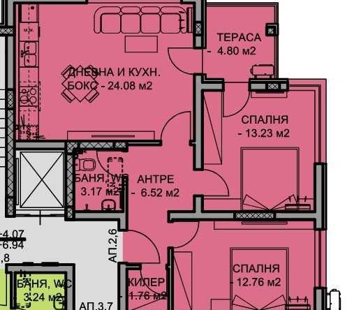 Тристаен апартамент в Пловдив, Остромила - 94 кв.м за 1132 €/кв.м - Снимка #1