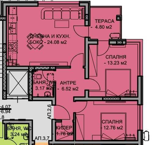 Тристаен апартамент в Пловдив, Остромила - 94 кв.м за 1132 €/кв.м - Снимка #1