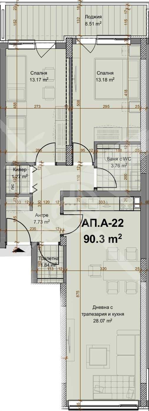 Тристаен апартамент в Пловдив, Христо Смирненски - 110 кв.м за 753 €/кв.м - Снимка #1