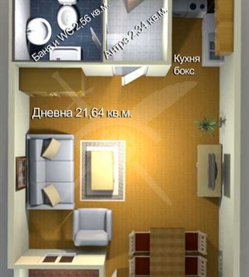 Едностаен апартамент в Бургас, Меден рудник - зона А - 35 кв.м за 583 €/кв.м - Снимка #1