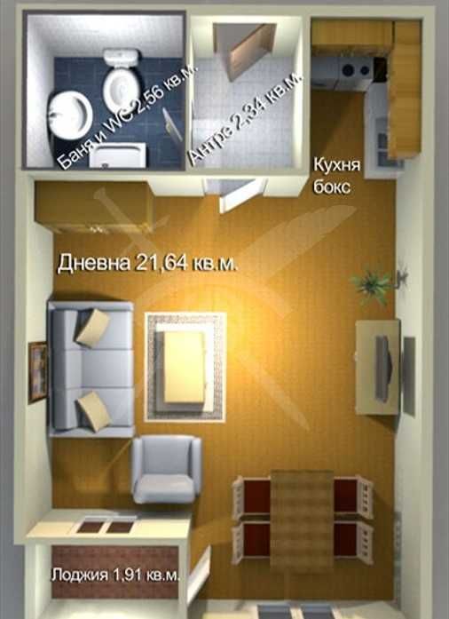 Едностаен апартамент в Бургас, Меден рудник - зона А - 35 кв.м за 583 €/кв.м - Снимка #1