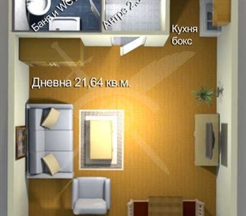 Едностаен апартамент в Бургас, Меден рудник - зона А - 35 кв.м за 949 €/кв.м - Снимка #1