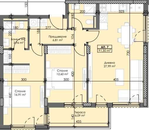 Тристаен апартамент в Пловдив, Тракия - 112 кв.м за 1104 €/кв.м - Снимка #1