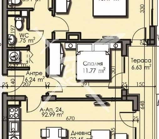 Тристаен апартамент в Бургас, Изгрев - 92 кв.м за 1213 €/кв.м - Снимка #1