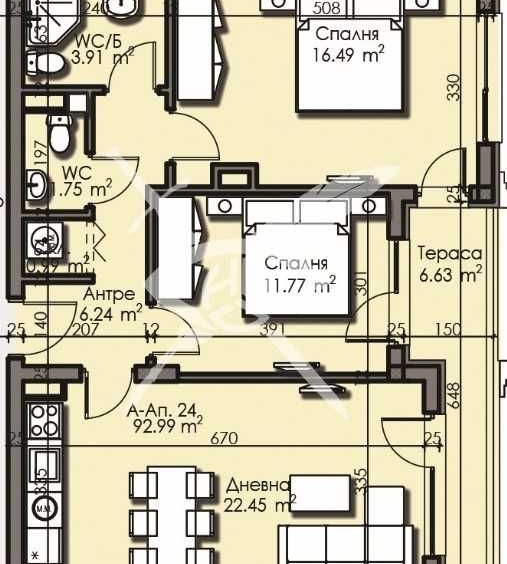 Тристаен апартамент в Бургас, Изгрев - 92 кв.м за 1213 €/кв.м - Снимка #1