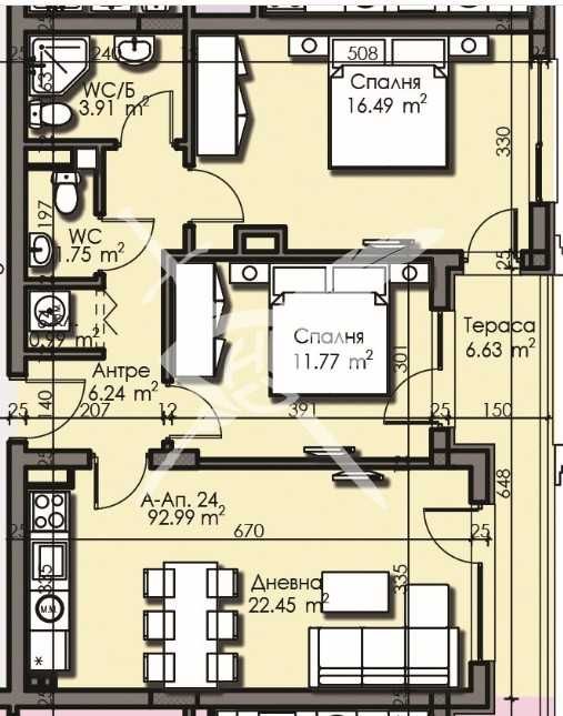 Тристаен апартамент в Бургас, Изгрев - 92 кв.м за 1213 €/кв.м - Снимка #1