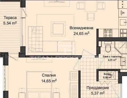 Двустаен апартамент в Пловдив, Гагарин - 72 кв.м за 1112 €/кв.м - Снимка #1