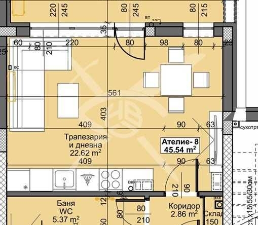Ателие в Пловдив, Остромила - 52 кв.м за 1007 €/кв.м - Снимка #1