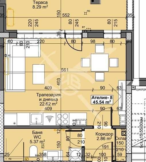Ателие в Пловдив, Остромила - 52 кв.м за 1007 €/кв.м - Снимка #1