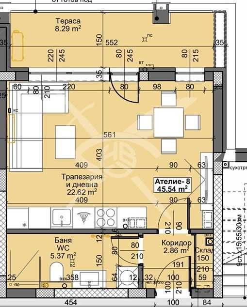 Ателие в Пловдив, Остромила - 52 кв.м за 1007 €/кв.м - Снимка #1