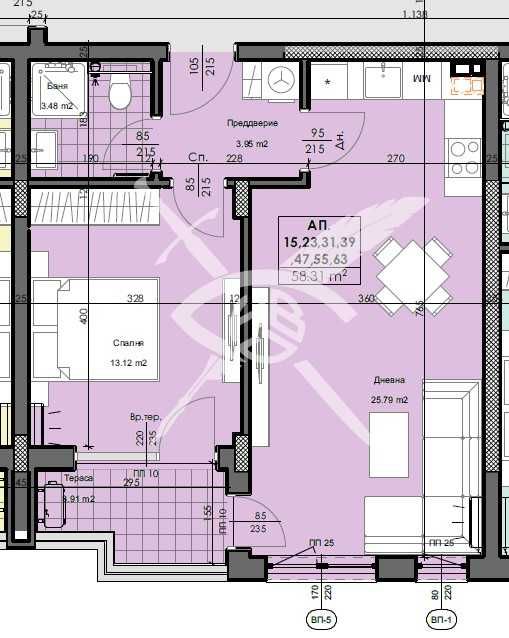 Двустаен апартамент в Пловдив, Кършияка - 69 кв.м за 1104 €/кв.м - Снимка #1