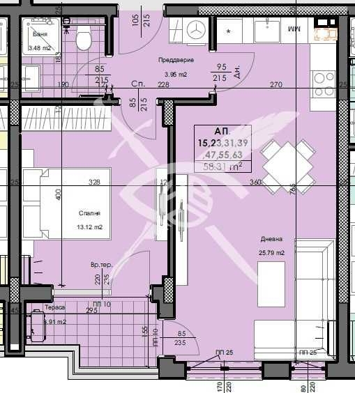 Двустаен апартамент в Пловдив, Кършияка - 69 кв.м за 563 €/кв.м - Снимка #1