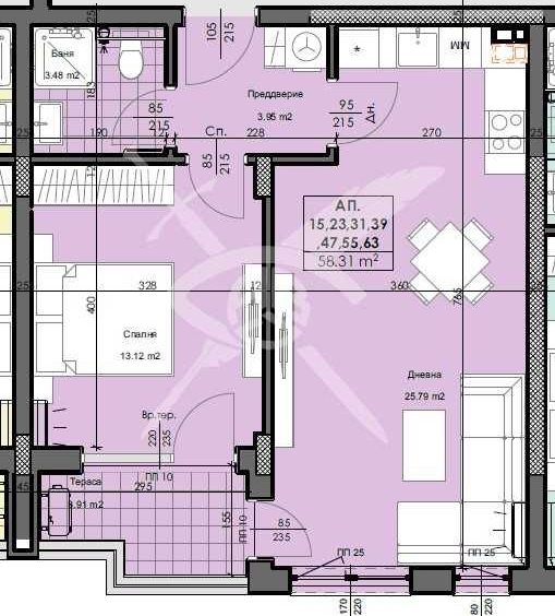 Двустаен апартамент в Пловдив, Кършияка - 69 кв.м за 547 €/кв.м - Снимка #1