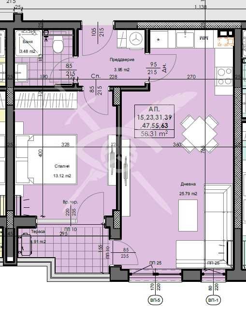 Двустаен апартамент в Пловдив, Кършияка - 69 кв.м за 1073 €/кв.м - Снимка #1