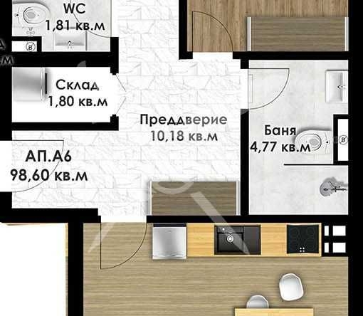 Тристаен апартамент в Пловдив, Остромила - 113 кв.м за 851 €/кв.м - Снимка #1