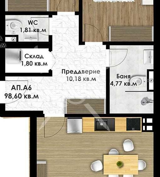 Тристаен апартамент в Пловдив, Остромила - 113 кв.м за 851 €/кв.м - Снимка #1