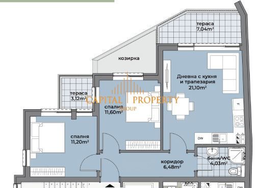Тристаен апартамент в Варна, Аспарухово - 98 кв.м за 1276 €/кв.м - Снимка #1