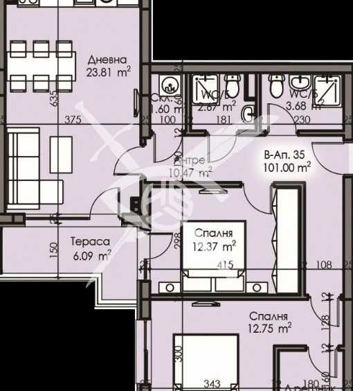 Тристаен апартамент в Бургас, Изгрев - 101 кв.м за 1200 €/кв.м - Снимка #1