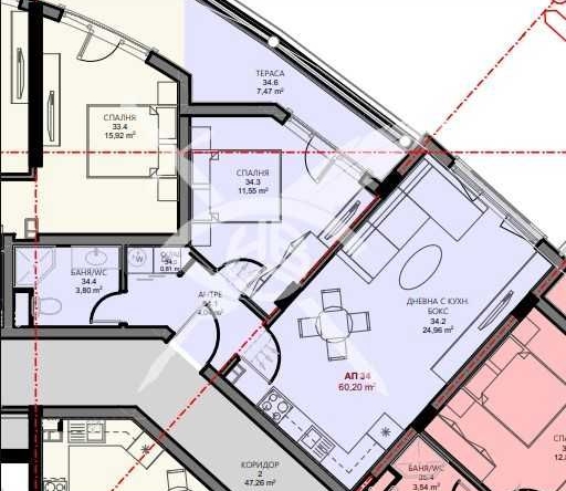 Двустаен апартамент в Поморие - 60 кв.м за 2242 €/кв.м - Снимка #1