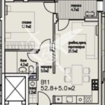 Двустаен апартамент в Бургас, Сарафово - 57 кв.м за 1245 €/кв.м - Снимка #1