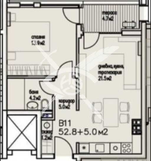 Двустаен апартамент в Бургас, Сарафово - 57 кв.м за 1245 €/кв.м - Снимка #1