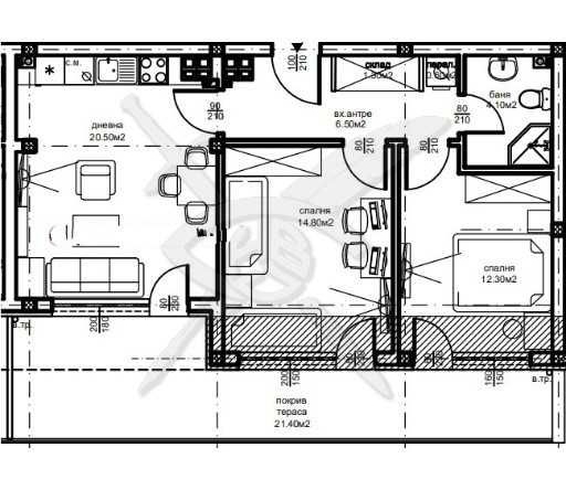Тристаен апартамент в Пловдив, Южен - 110 кв.м за 719 €/кв.м - Снимка #1