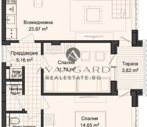 Тристаен апартамент в Пловдив, Гагарин - 92 кв.м за 850 €/кв.м - Снимка #1