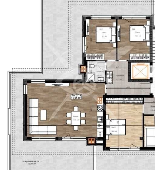 Тристаен апартамент в Пловдив, Остромила - 204 кв.м за 426 €/кв.м - Снимка #1