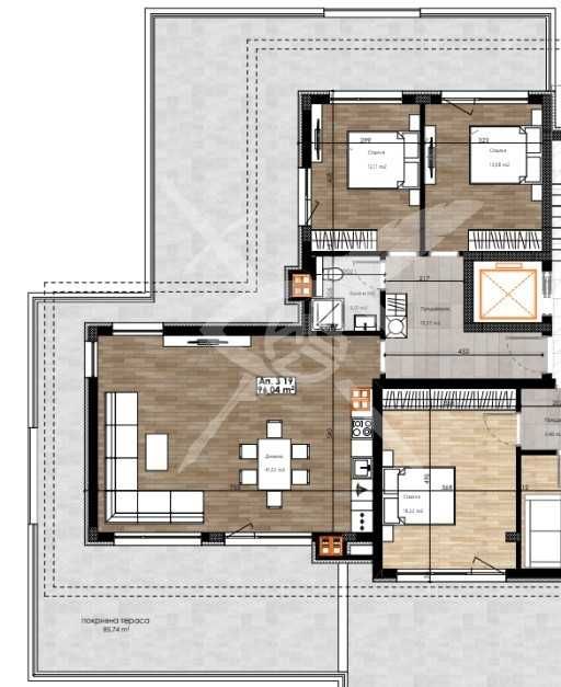 Тристаен апартамент в Пловдив, Остромила - 204 кв.м за 836 €/кв.м - Снимка #1