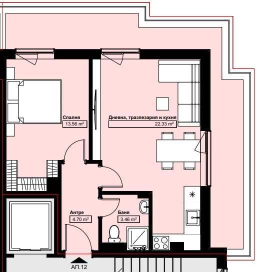 Двустаен апартамент в Асеновград - 55 кв.м за 759 €/кв.м - Снимка #1