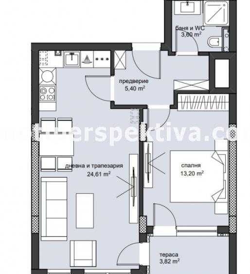 Двустаен апартамент в Пловдив, Христо Смирненски - 68 кв.м за 590 €/кв.м - Снимка #1