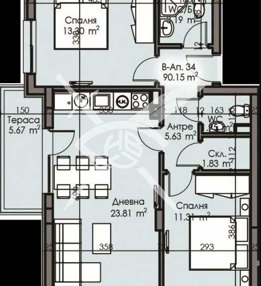 Тристаен апартамент в Бургас, Изгрев - 90 кв.м за 1253 €/кв.м - Снимка #1