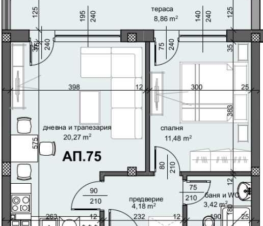 Двустаен апартамент в Пловдив, Център - 70 кв.м за 989 €/кв.м - Снимка #1