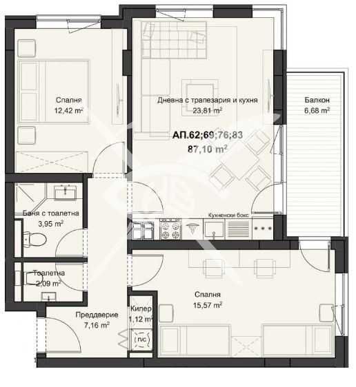 Тристаен апартамент в Пловдив, Кючук Париж - 101 кв.м за 894 €/кв.м - Снимка #1