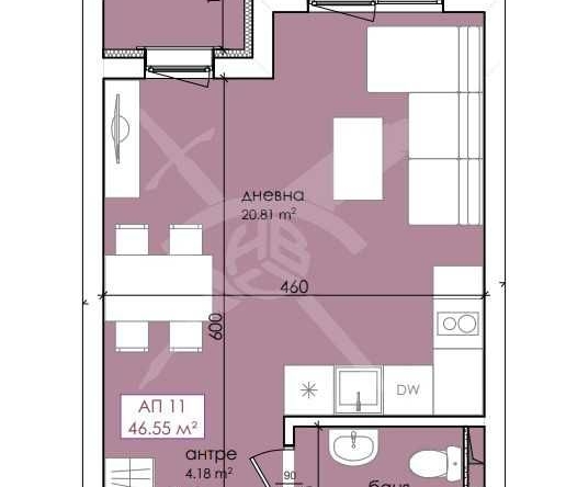 Едностаен апартамент в Созопол - 46 кв.м за 1424 €/кв.м - Снимка #1