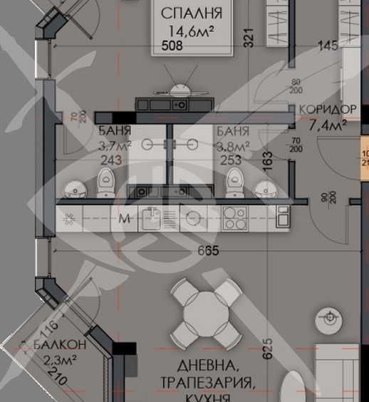 Тристаен апартамент в Варна, Виница - 123 кв.м за 1187 €/кв.м - Снимка #1