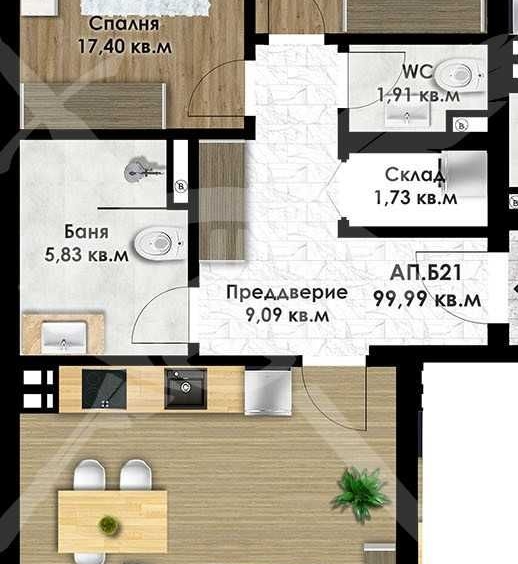 Тристаен апартамент в Пловдив, Остромила - 114 кв.м за 354 €/кв.м - Снимка #1