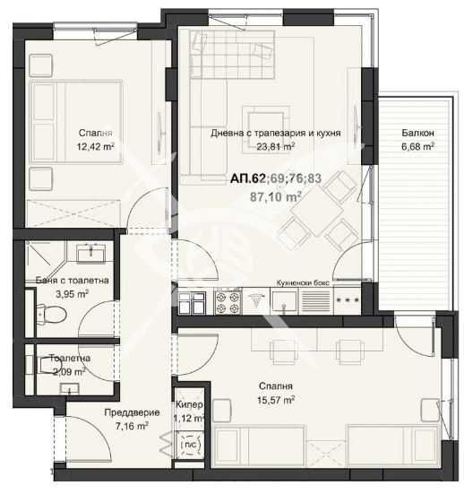 Тристаен апартамент в Пловдив, Кючук Париж - 101 кв.м за 894 €/кв.м - Снимка #1