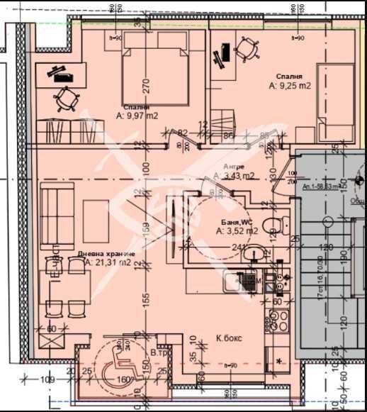 Тристаен апартамент в Бургас, Зорница - 114 кв.м за 1856 €/кв.м - Снимка #1