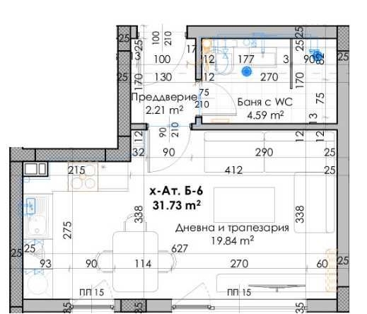 Едностаен апартамент в Пловдив, Кючук Париж - 40 кв.м за 532 €/кв.м - Снимка #1