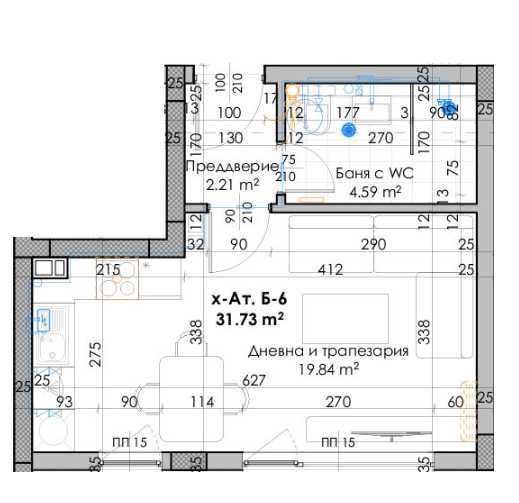 Едностаен апартамент в Пловдив, Кючук Париж - 40 кв.м за 532 €/кв.м - Снимка #1